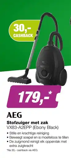 EP Beerepoot AEG Stofzuiger met zak VX83-A2EPP Ebony Black aanbieding