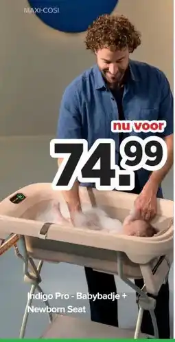 Baby-Dump Indigo Pro-Babybadje + Newborn Seat aanbieding