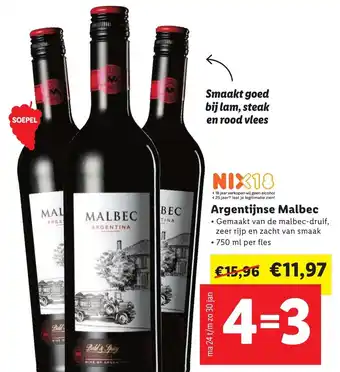 Lidl Argentijnse Malbec aanbieding