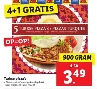 Lidl Turkee pizza's 900g aanbieding