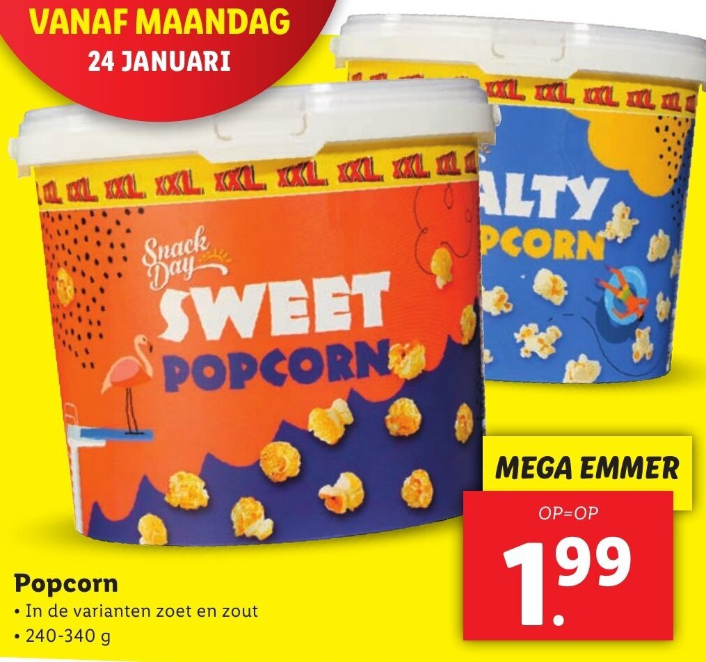 Popcorn 240340g aanbieding bij Lidl