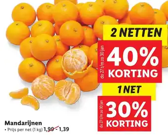 Lidl Mandarijnen 1kg aanbieding