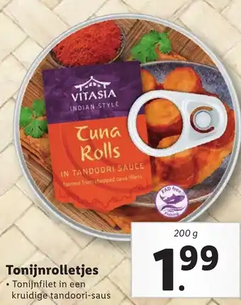 Lidl Tonijnrolletjes 200g aanbieding