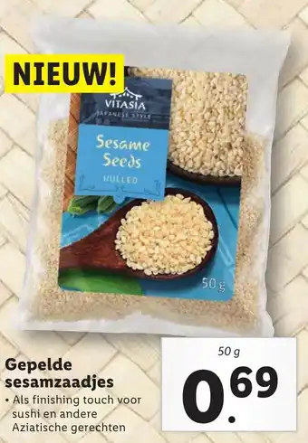 Lidl Gepelde sesamzaadjes 50g aanbieding