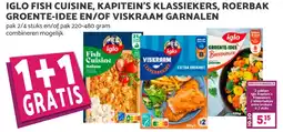 De Boerenschuur Iglo fish cuisine, kapitein's klassiekers, roerbak groente-idee en/of viskraam garnalen aanbieding