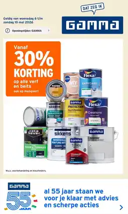 GAMMA op alle verf en beits aanbieding