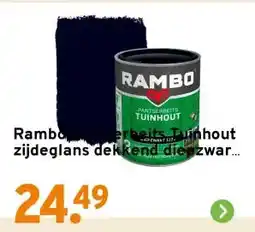 GAMMA Rambo Pantserbeits Tuinhout zijdeglans dekkend diepzwart 750 ml aanbieding