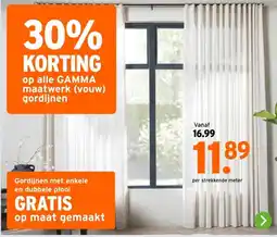 GAMMA op alle GAMMA maatwerk (vouw) gordijnen aanbieding