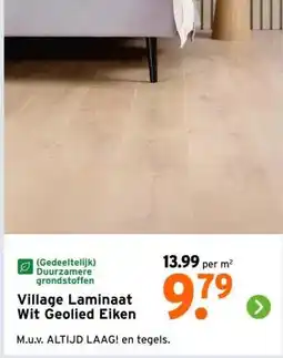 GAMMA Village Laminaat Wit Geolied Eiken aanbieding