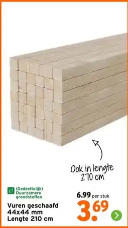 GAMMA Vuren geschaafd 44x44 mm Lengte 210 cm aanbieding