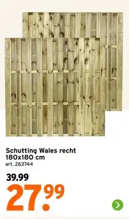 GAMMA Schutting Wales recht 180x180 cm aanbieding