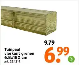 GAMMA Tuinpaal vierkant grenen 6.8x180 cm aanbieding