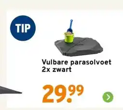 GAMMA Vulbare parasolvoet 2x zwart aanbieding