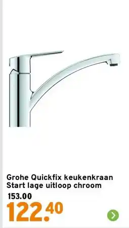 GAMMA Grohe Quickfix keukenkraan Start lage uitloop chroom aanbieding