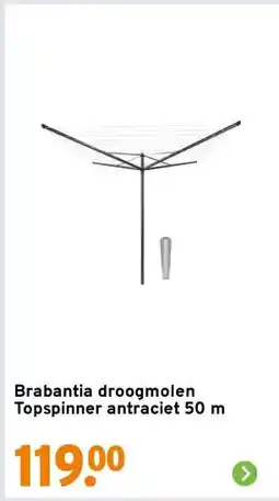 GAMMA Brabantia droogmolen Topspinner antraciet 50 m aanbieding