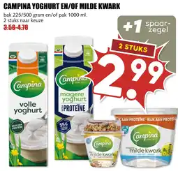 De Boerenschuur Campina yoghurt en/of milde kwark aanbieding