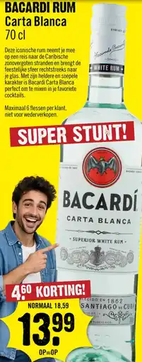 Dirck 3 Bacardi rum carta blanca aanbieding