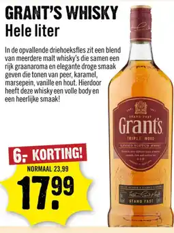 Dirck 3 Grant's whisky aanbieding