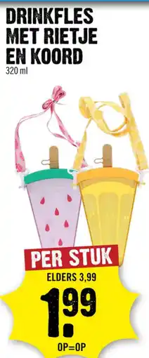 Dirck 3 Drinkfles met rietje en koord aanbieding
