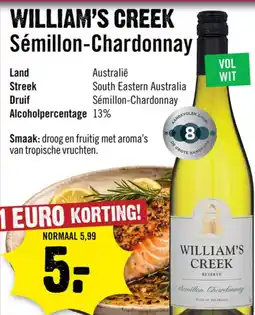 Dirck 3 William's creek Sémillon-Chardonnay aanbieding