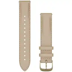 MediaMarkt Garmin Leren Polsband 18mm Snelsluiting Zandkleur Met Goudkleurige Gesp Horlogebandje Zandkleur aanbieding