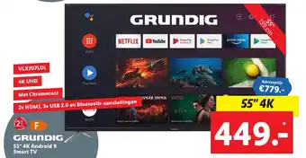 Lidl Grundig 55" 4K Android 9 Smart TV aanbieding