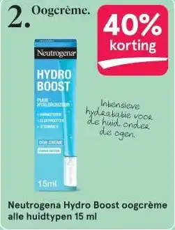 Etos Neutrogena Hydro Boost oogcrème alle huidtypen aanbieding
