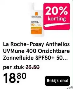 Etos La Roche-Posay Anthelios UVMune 400 Onzichtbare Zonnefluide SPF50+ 50 ML aanbieding