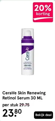 Etos CeraVe Skin Renewing Retinol Serum 30 ML aanbieding