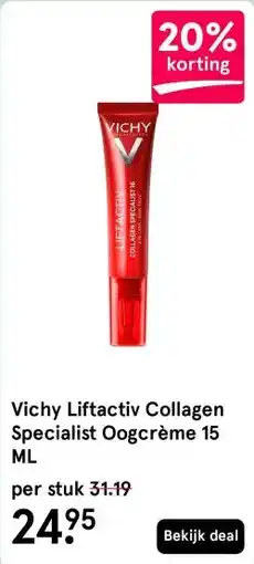 Etos Vichy Liftactiv Collagen Specialist Oogcrème 15 ML aanbieding