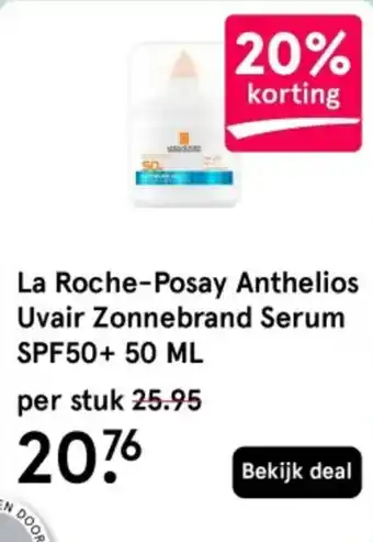Etos La Roche-Posay Anthelios Uvair Zonnebrand Serum SPF50+ aanbieding