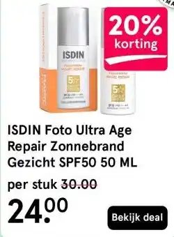 Etos ISDIN Foto Ultra Age Repair Zonnebrand Gezicht SPF50 50 ML aanbieding