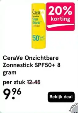 Etos CeraVe Onzichtbare Zonnestick SPF50+ aanbieding