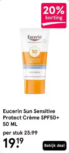 Etos Eucerin Sun Sensitive Protect Crème SPF50+ 50 ML aanbieding