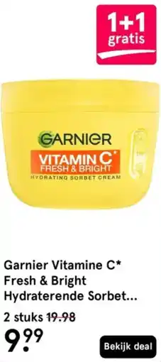 Etos Garnier Vitamine C* Fresh & Bright Hydraterende Sorbet Creme aanbieding