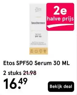 Etos Etos SPF50 Serum 30 ML aanbieding