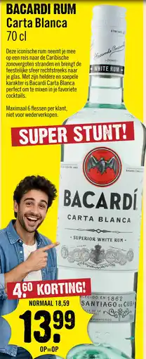 Dirck 3 Bacardi Carta Blanca 70 cl aanbieding