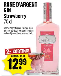 Dirck 3 Rose D'Argent Strawberry Gin 70 cl aanbieding