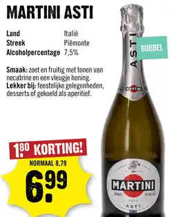 Dirck 3 Martini Asti Dolce 75 cl aanbieding