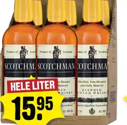 Dirck 3 Scotchman Whisky HELE LITER aanbieding
