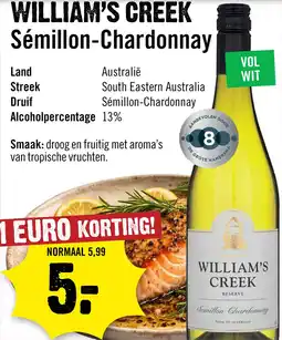 Dirck 3 William's Creek Semillon - Chardonnay Reserve 75 cl aanbieding