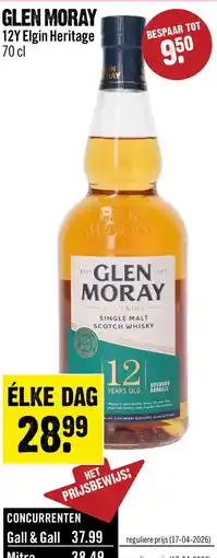 Dirck 3 Glen Moray Single Malt 12 Years Whisky 70 cl aanbieding