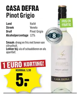 Dirck 3 Casa Defra Pinot Grigio 75 cl aanbieding