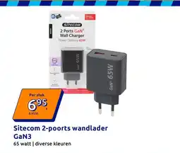 Action Sitecom 2-poorts wandlader GaN3 aanbieding