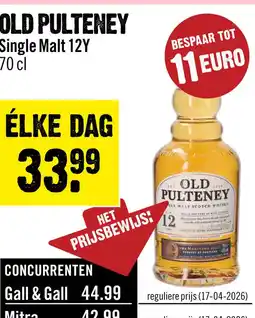 Dirck 3 Old Pulteney 12 Years Single Malt 70 cl aanbieding