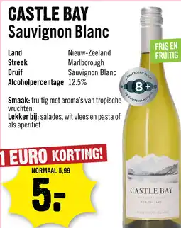 Dirck 3 Castle Bay Sauvignon Blanc 75 cl aanbieding