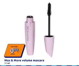 Action Max & More volume mascara aanbieding