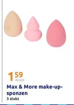 Action Max & More make-up- sponzen aanbieding