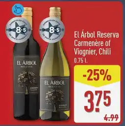ALDI El Árbol Reserva Carmenère of Viognier, Chili aanbieding