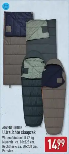 ALDI Adventuridge ultralichte slaapzak aanbieding